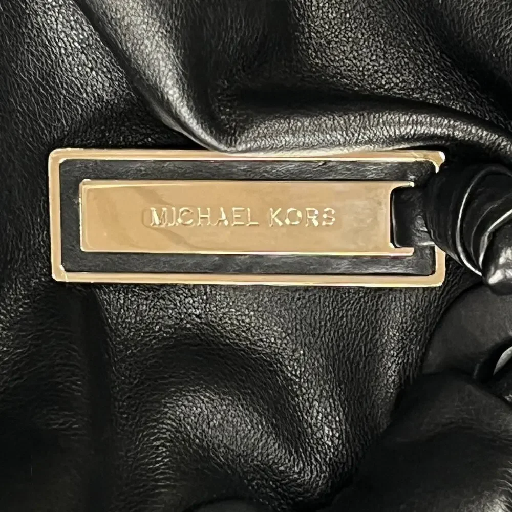 Michael Kors Collection Zuma Large Slouchy Knotted Satchel Black Leather